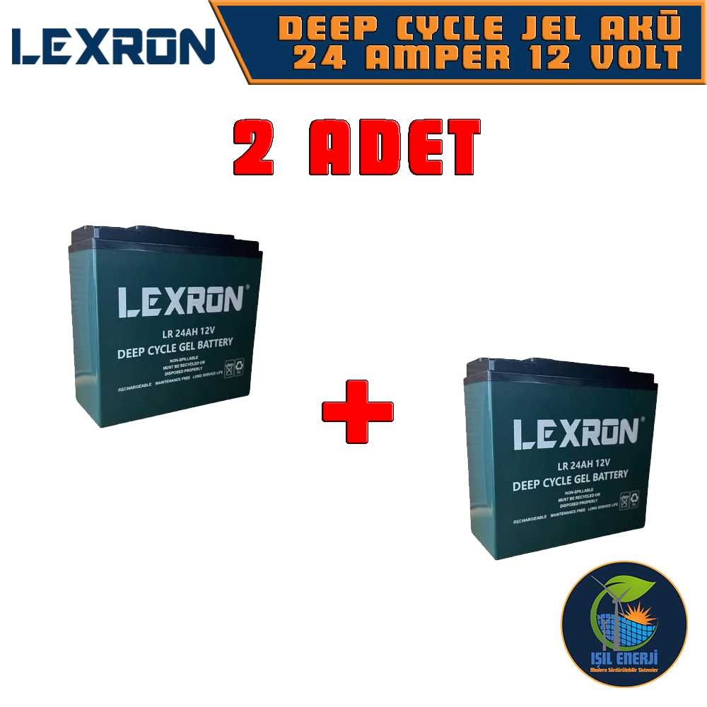 Lexron 12 Volt 24 Amper (12v 24 Ah) Jel Akü - Elektrikli Bisiklet Motosiklet Aküsü - 2 Adet