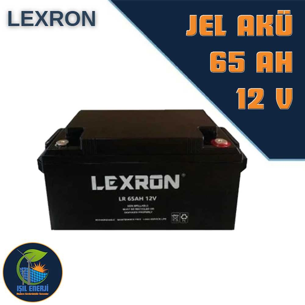 Lexron 12v 65 Ah Solar Jel Akü - 12 Volt 65 Amper Solar Jel Akü - Tekerlekli Sandalye Engelli Araç Aküsü