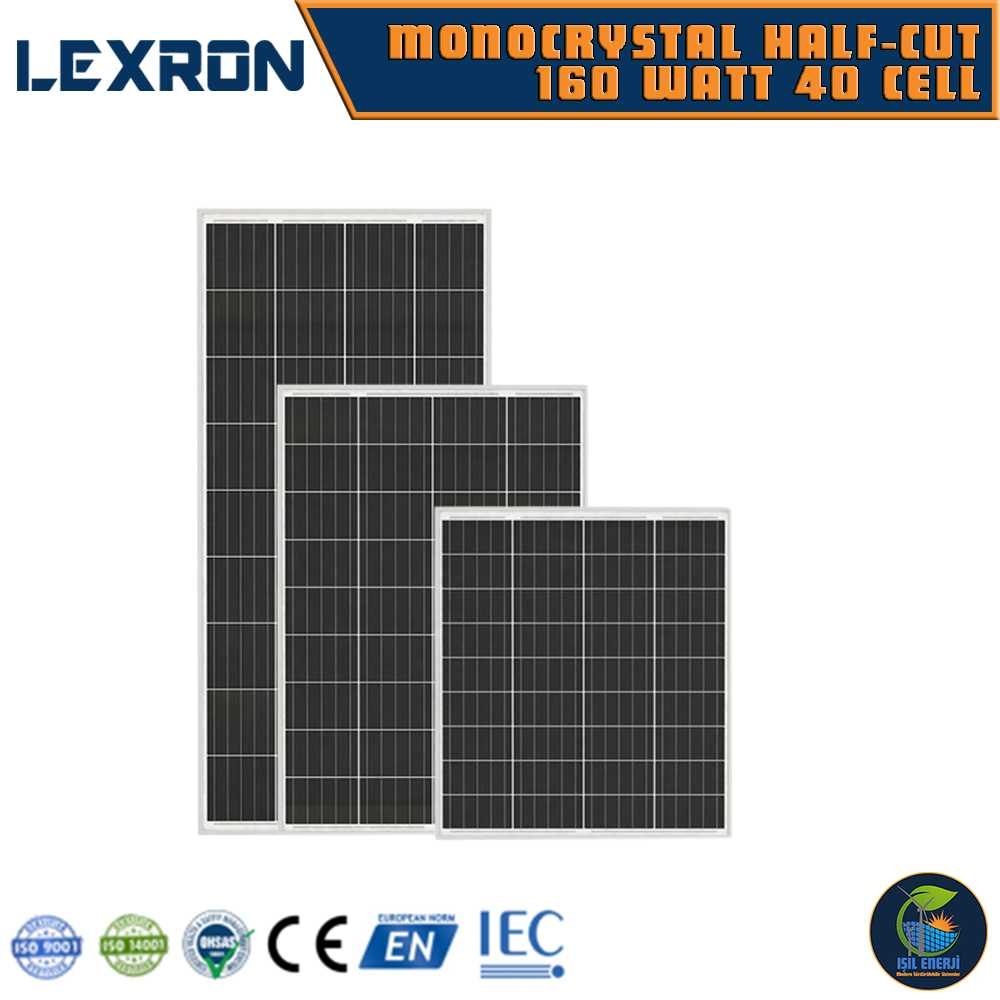 Lexron 160 Watt 40 Cell Half-cut Monokristal Güneş Paneli