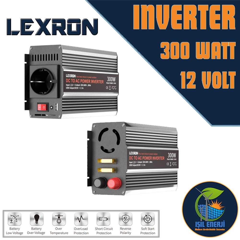 Lexron Modifiye Sınus İnverter - 300 Watt 12 Volt - 300w 12v