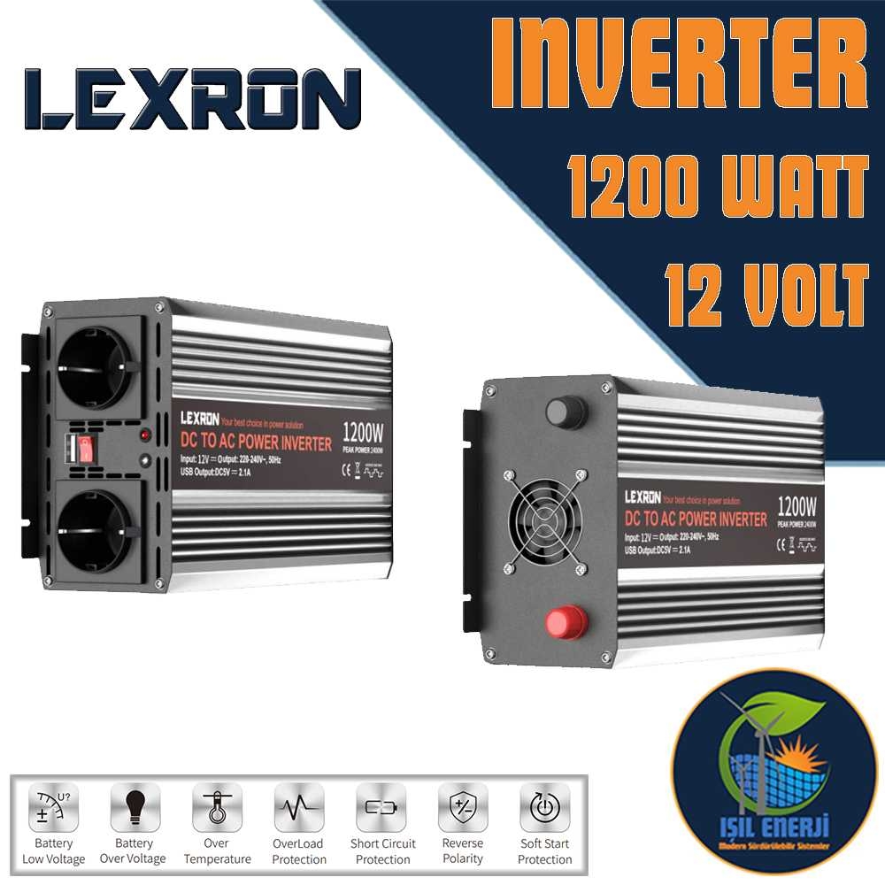Lexron Modifiye Sınus İnverter - 1200 Watt 12 Volt - 1200w 12v