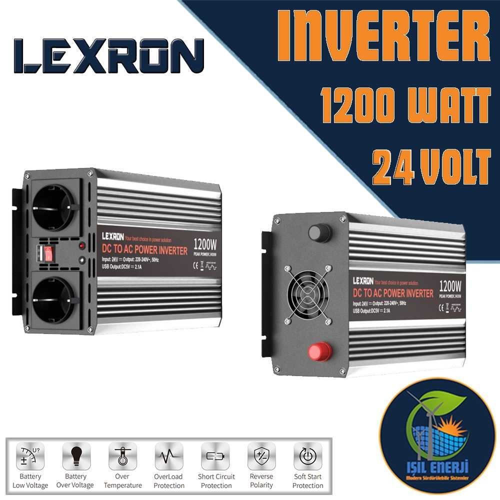 Lexron Modifiye Sınus İnverter - 1200 Watt 24 Volt - 1200w 24v