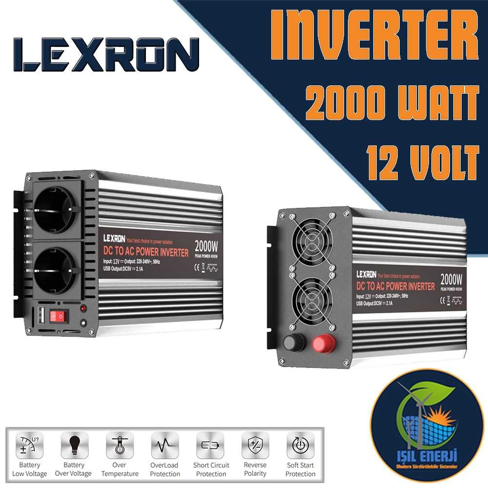 Lexron Modifiye Sınus İnverter - 2000 Watt 12 Volt - 2000w 12v