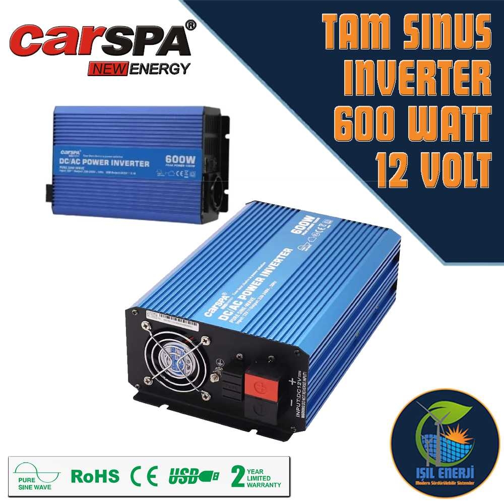 Tam Sınus İnverter - 600 Watt 12 Volt - 600w 12v