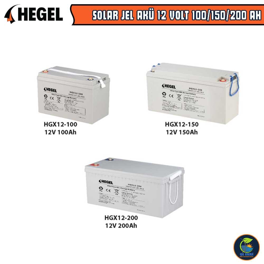 Hegel 12v 100 Ah Solar Jel Akü - 12 Volt 100 Amper Solar Jel Akü