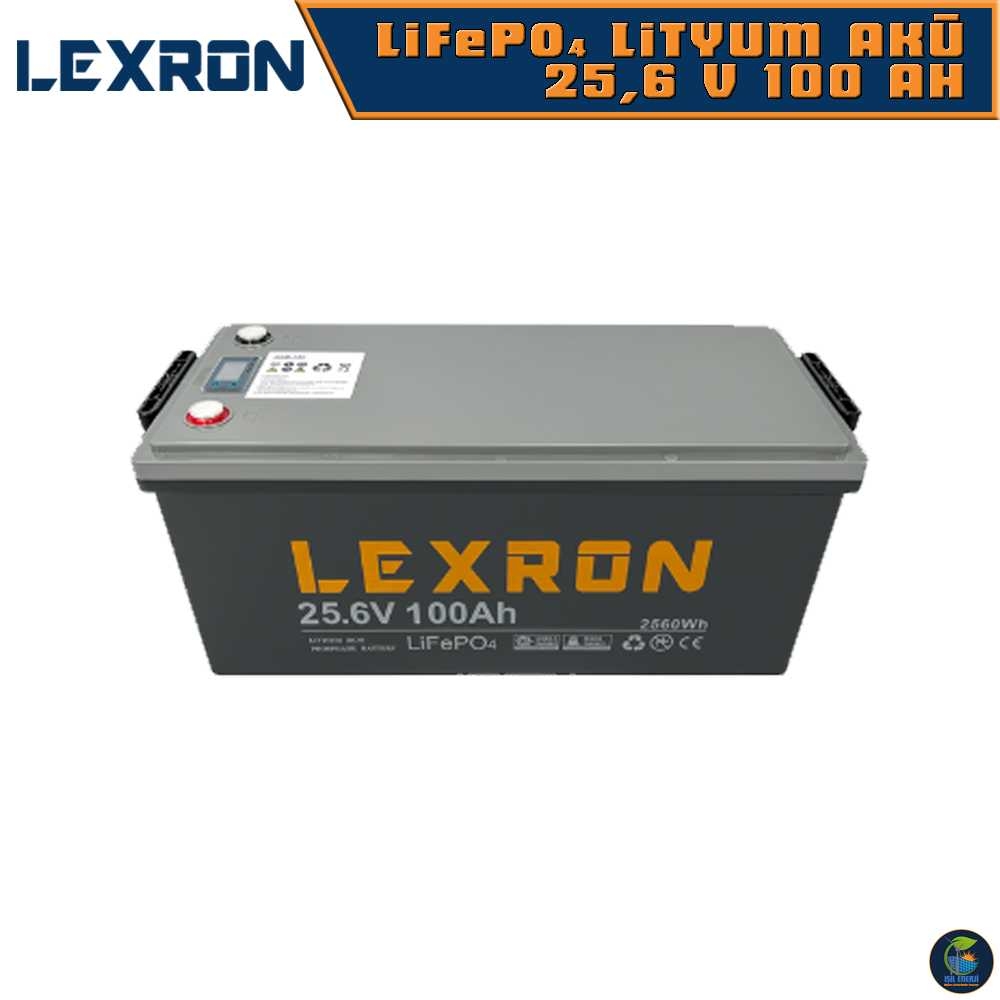 Lexron 25.6v 100 Ah Lifepo4 Akü - 25.6 Volt 100 Amper Lityum Fosffat Akü - 2560 Wh (2.56 Kwh)
