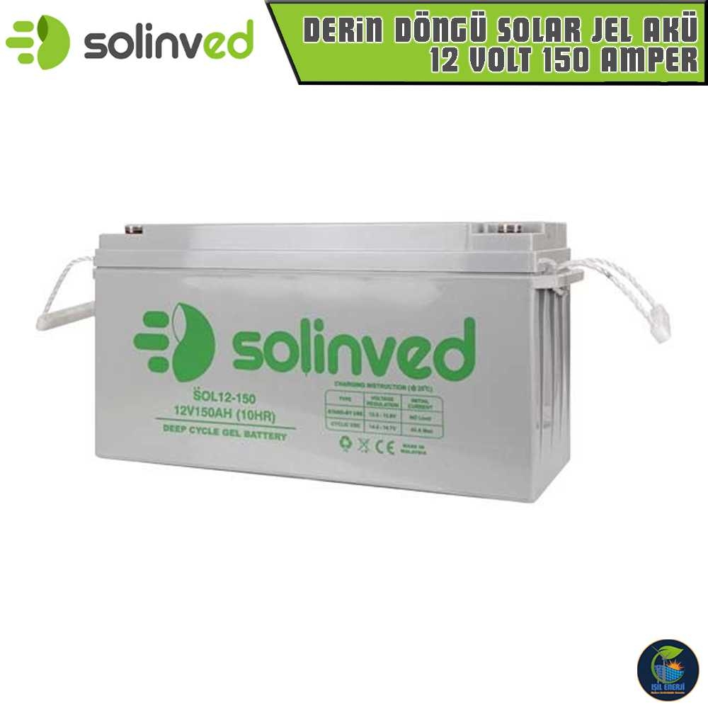 Solinved 12 Volt 150 Amper Derin Döngü Solar Jel Akü - 12v 150ah Solar Jel Akü