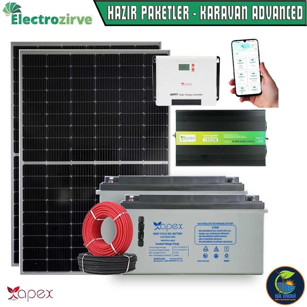 Hazır Güneş Enerjisi Sistemi - Karavan/bağ Evi Paketi - Karavan Advanced - 3840wh - Bluetooth Destekli