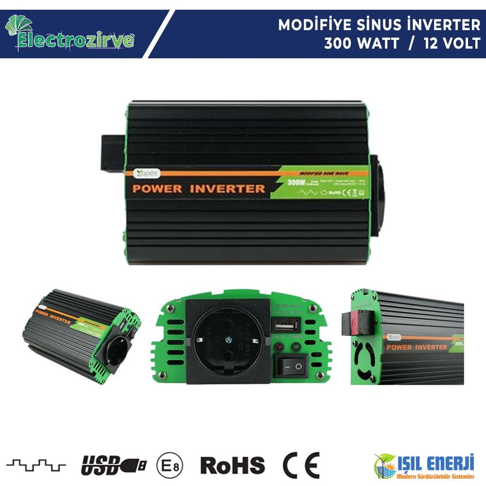 Electrozirve Modifiye Sinus İnverter - 300 Watt 12 Volt - 300W 12V