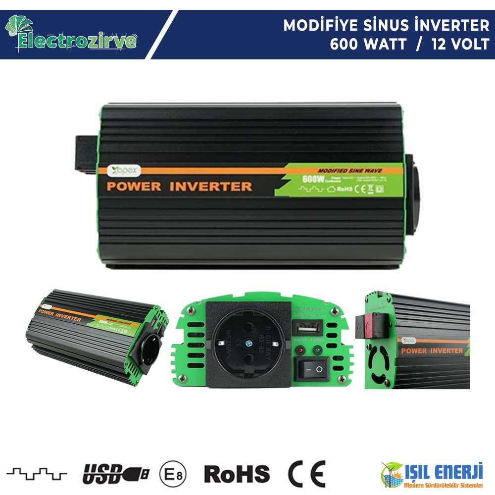 Electrozirve Modifiye Sinus İnverter -600 Watt 12 Volt - 600w 12v
